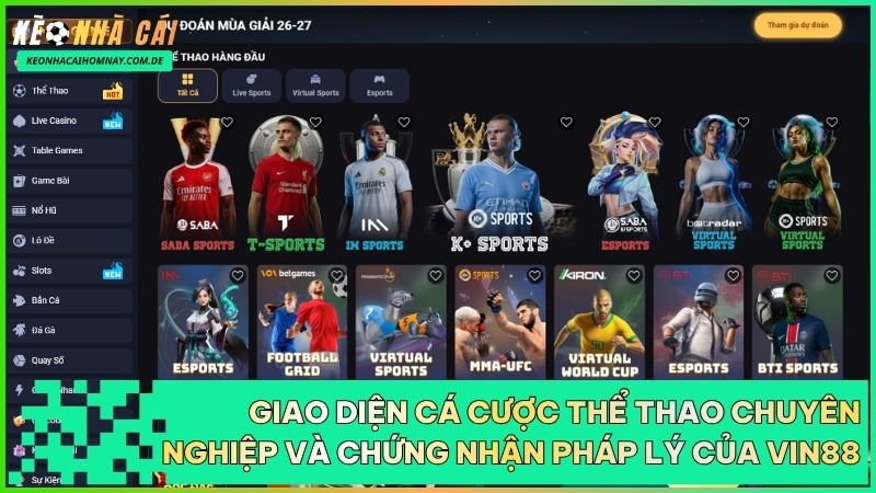 Nhà cái Vin88 hoạt động hợp pháp dưới sự bảo trợ của các tổ chức kiểm toán cờ bạc quốc tế.