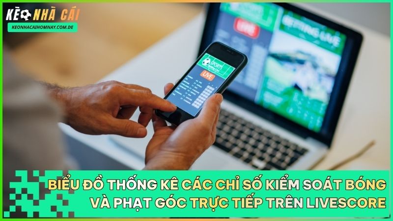 Người dùng có thể theo dõi diễn biến thế trận thông qua biểu đồ tấn công và thông số sút bóng trực quan.